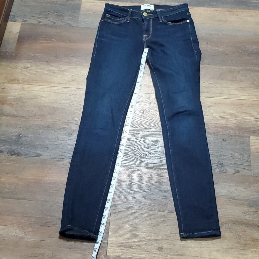 Frame le skinny de Jeanne dark wash denim jeans